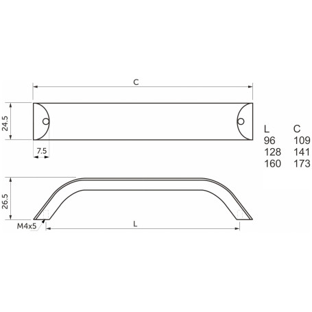 The handle is meb. WPY 337 L-160, matte black AKS