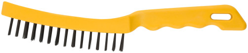 Cornet steel, yellow plastic handle, 275 mm, 5-row