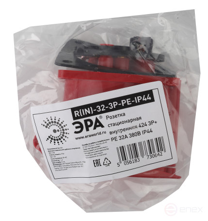 ERA socket R(IN)-32-3P-PE-IP44 fixed internal 424 3P+PE 32A 380V IP44