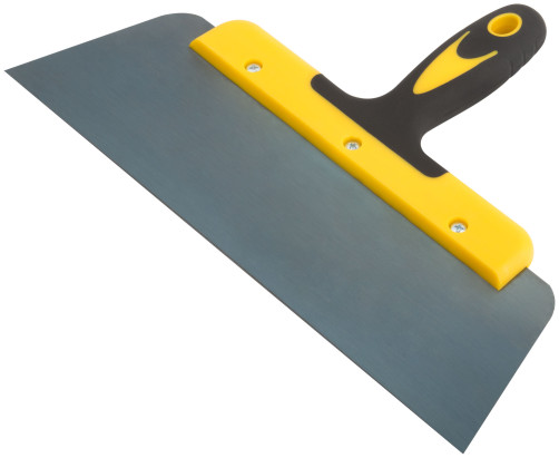 Facade spatula "Master", spring-loaded colorized steel, two-component handle, flat 300 mm