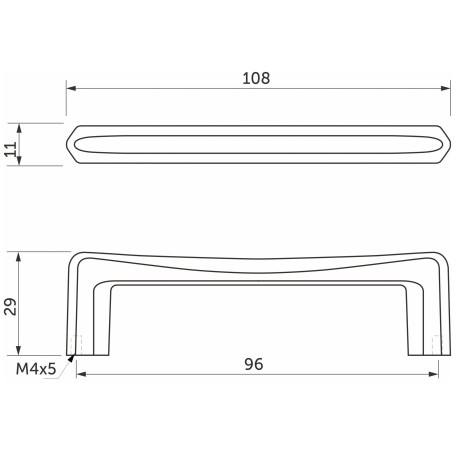 Handle meb. KUBIC-96, glossy nickel, AKS