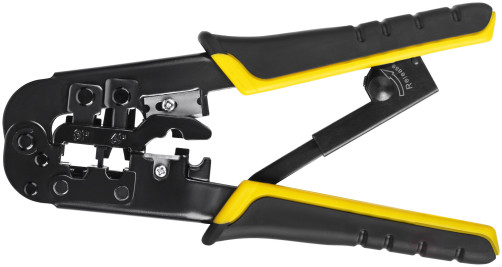 Кримпер для обжима разъемов RJ11, RJ12, RJ45, пластиковые прорезиненные ручки, 190 мм