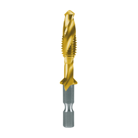 Machine tap HSS combined - Bit elongated ground M 4x0.7 TiN