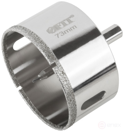 Коронка кольцевая по керамограниту, камню и кафелю алмазная с центровочным сверлом 73х70 мм