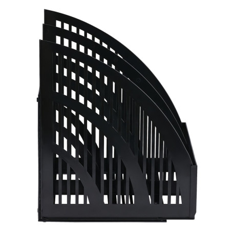 Лоток для бумаг вертикальный СТАММ "Line", сборный, 2 отделения, черный