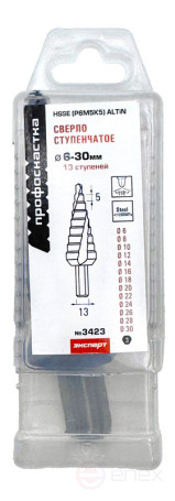 Сверло 3423 ступенч. M35 TiALN (6-30 мм, 13 ст) хв.13 мм 1/10