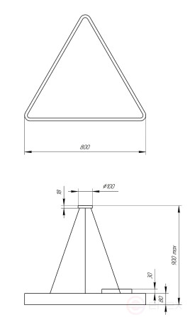 Светильник LED ЭРА Geometria SPO-152-B-40K-048 Delta 48Вт 4000К 3500Лм IP40 800*800*80 черный подвесной