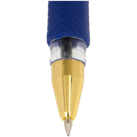 Ручка шариковая Crown "Gold Ball" синяя, 0,5мм, грип