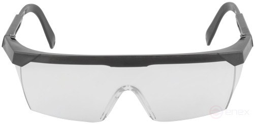 Safety glasses with adjustable arms, transparent