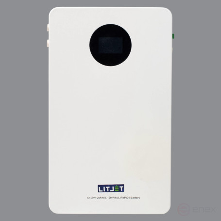 Литиевый аккумулятор тяговый ЛИТДЖЕТ GREEN LiFePO4 51,2V 100Ah 5KWh 100A, CAN/RS485 c/d 100A настенный