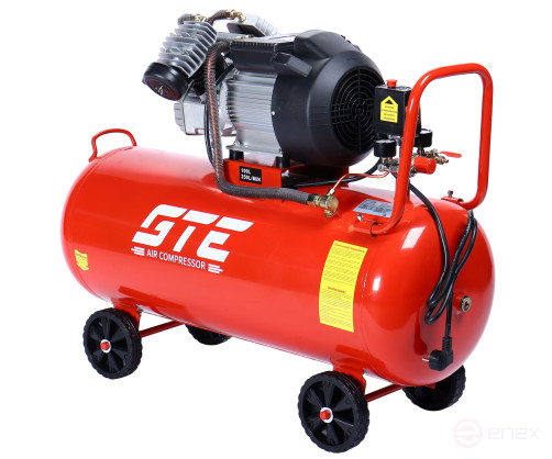 Компрессор пневматический 220В 2.2кВт 8атм. 250л/мин. ресивер-100л поршн. с прям. привод. V-обр. GTE