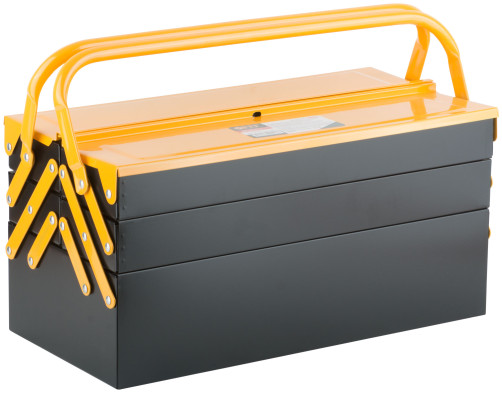 Metal tool box with 4 sliding compartments 420x200x200 mm