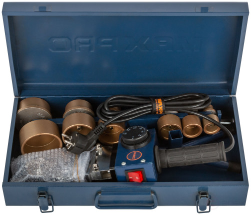 MAX-PRO Аппарат сварочный для пластиковых труб 800 Вт; 50-300℃; диаметры труб 20/25/32/40/50/63 мм; 0,9 кг; металлический кейс