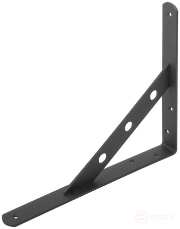 Уголок-кронштейн усиленный черный 250х200 мм