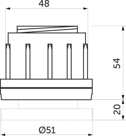 Заглушка на трубу d50, черный AKS