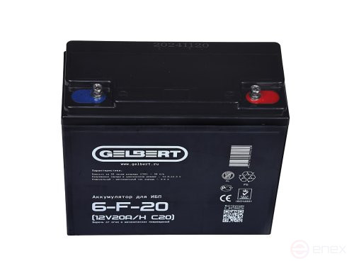Аккумулятор для ИБП Gelbert 6-F-20 (12V20A/H C20)