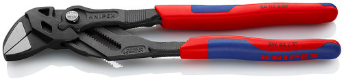 Клещи переставные - гаечный ключ, 52 мм (2"), L-250 мм, серые, 2-к ручки, держатель
