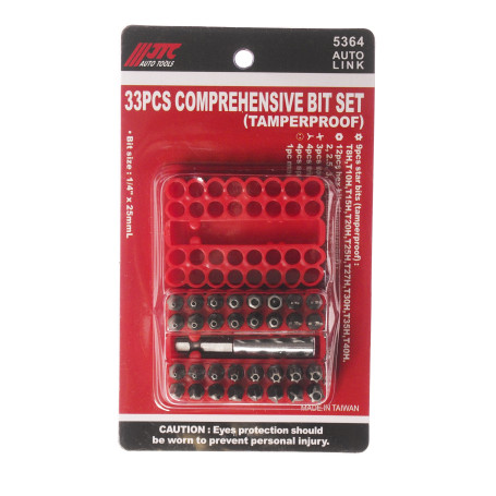 1/4" DR Bit Set with 33-piece holder in JTC Box