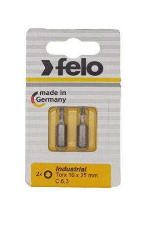 Felo Bits Torx 10X25, Industrial series, 2 pcs in a blister 02610036