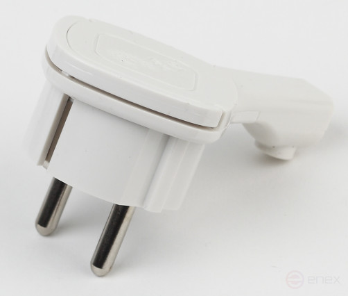 Вилка ЭРА V5(U) ультра плоская c заземлением 16A с кольцом белая