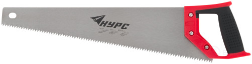 Wood hacksaw, large tempered tooth 5 TRI, 2D sharpening, plastic rubberized handle 450 mm