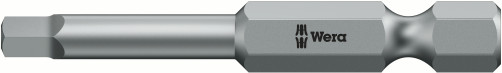 868/4 Z V Robertson bits for inner square, with fixing function, viscous hardness, hex shank 1/4" E 6.3, # 2 x 70 mm