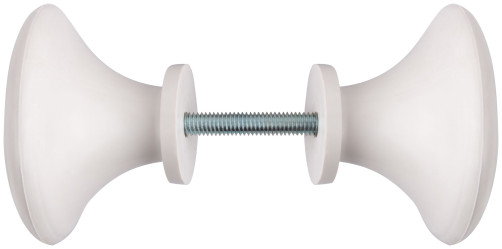 White plastic door handle-button