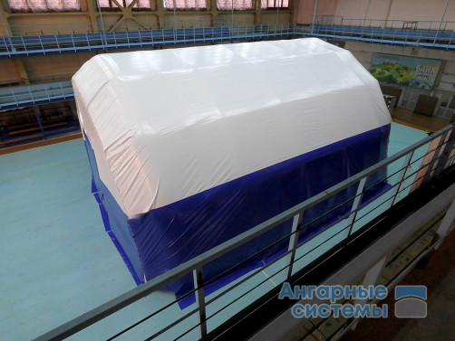 PVC pneumatic frame hangar garage with swing gates