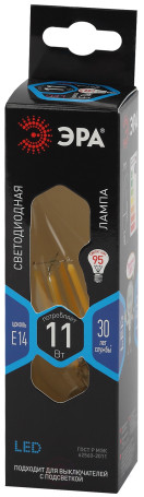 LED ERA Lamp F-LED BXS-11W-840-E14 11W Filament candle in the wind Neutral white light E14