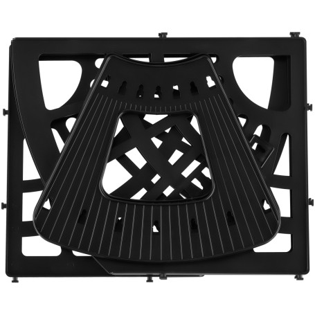 Лоток для бумаг веерный СТАММ "Эконом", 3-х секционный, черный