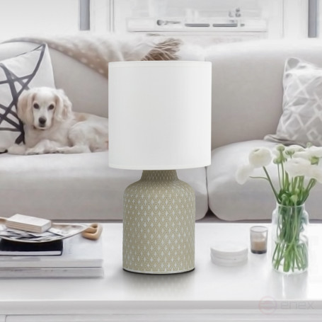 Rivoli Sabrina 7043-501 Table Lamp 1 * E14 40W ceramic grey with lampshade