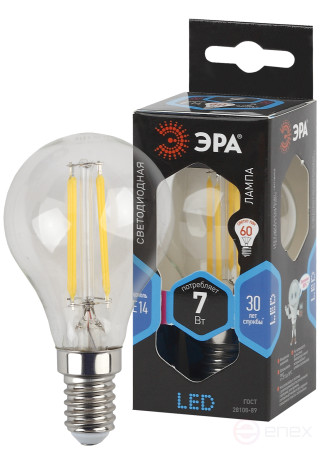 LED ERA Lamp F-LED P45-7W-840-E14 7W Filament Ball Neutral White Light E14