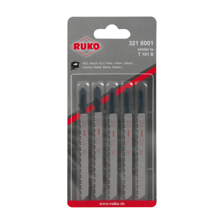 Пилки для электролобзиков RUKO 8001 HCS, 5 шт.