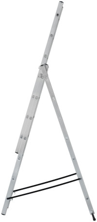 Three-section aluminum ladder, 3 x 7 steps, H=202/316/426 cm, weight 9.16 kg
