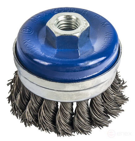 Кордщетка для МШУ чашеобразная витая усиленная ПРАКТИКА 75 мм М14 (1шт.) блистер (773-309)