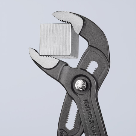 KNIPEX COBRA® клещи переставные с фиксатором, 70 мм (2 3/4"), под ключ 60 мм, L-300 мм, серые, 1-к ручки