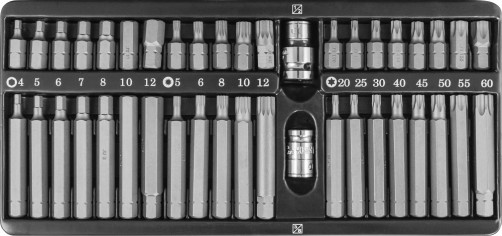 S29H4142SM Set of inserts-10 mm DR bits with adapters, 42 items