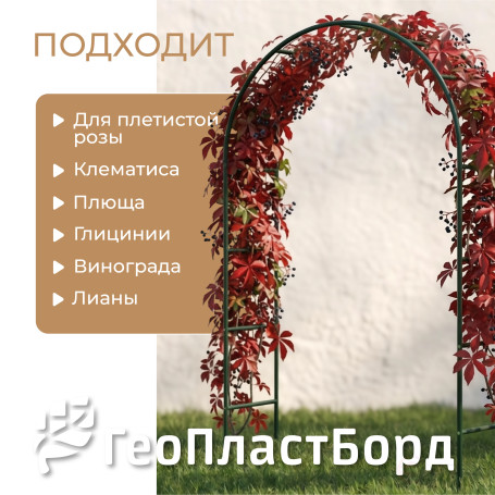 Арка садовая для вьющихся растений 240 см металл цвет зеленый