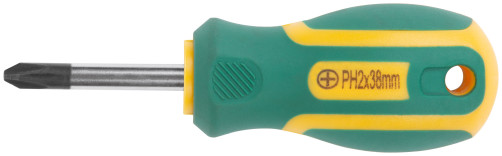 Screwdriver "Contour", CrV steel, rubberized handle 6x38 mm PH2