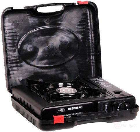 Портативная газовая плита с переходником в кейсе (АвтоDело) 44108