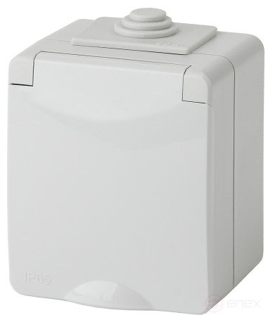 Розетка ЭРА Эксперт 11-2602-03 2P+E IP65 шторки 16A-250В ОУ серый
