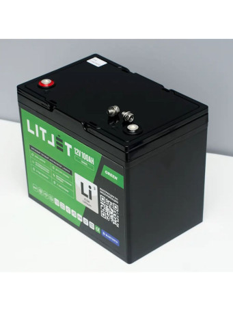 LiFePO4 Traction Battery 12V 100Ah 1280Wh with Bluetooth UPS