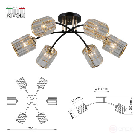 Chandelier Rivoli Emanuelle 9101-306 6 * E27 60W modern