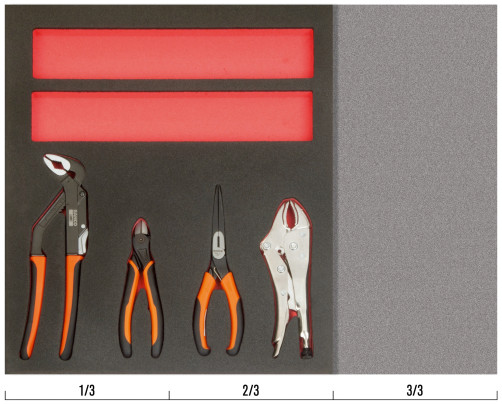Fit&Go Набор шарнирно-губцевого инструмента и ручные тиски в ложементе, 4 предмета