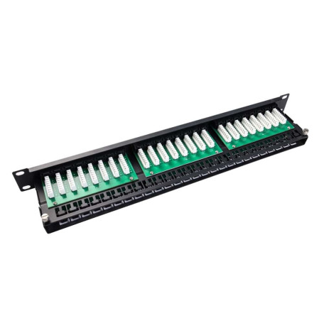 High-density patch panel Ripo 19", 1U, 48 ports, Cat.5e Class D,100 MHz, RJ45/8P8C, 3mcd spraying