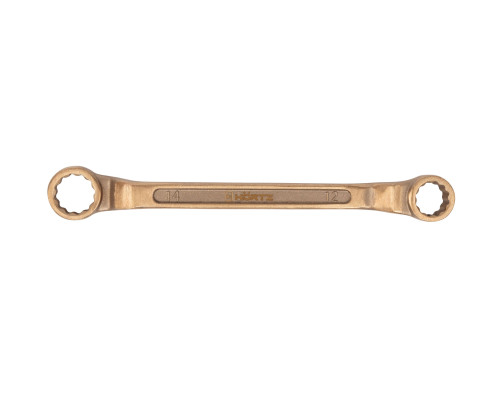 Double-sided cranked wrench 12x14 intrinsically safe alloy BeCu 151-1214, HORTZ