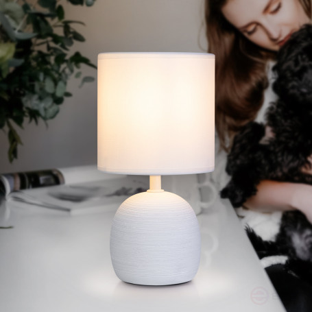 Rivoli Sheron 7044-502 Table Lamp 1 * E14 40W ceramic white with lampshade