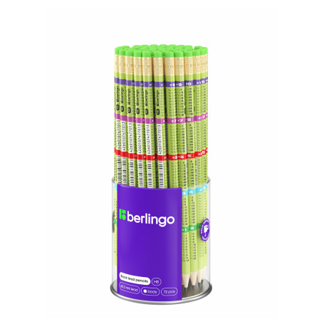 Pencil b/g Berlingo "Multiplication table" HB, with eraser, sharpened