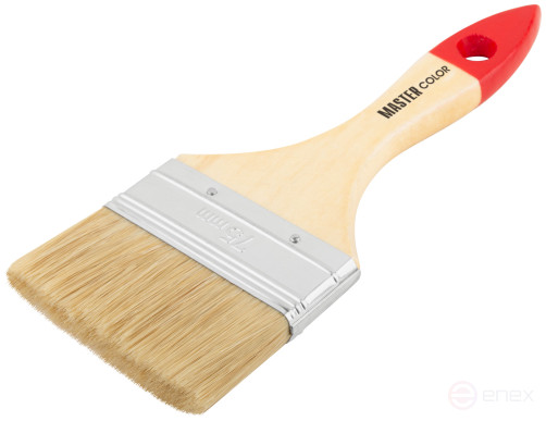 Кисть флейцевая, натур. щетина, 55% топс, лакиров.ручка, ширина 75 мм