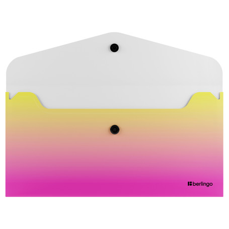 Envelope folder on the Berlingo "Radiance" button, Travel size, 180 microns, yellow/pink gradient
